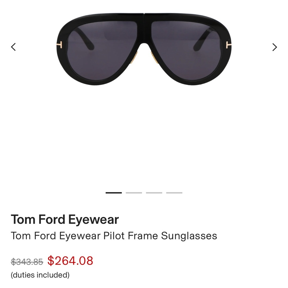 Tom Ford Eyewear Pilot Sunglasses $200